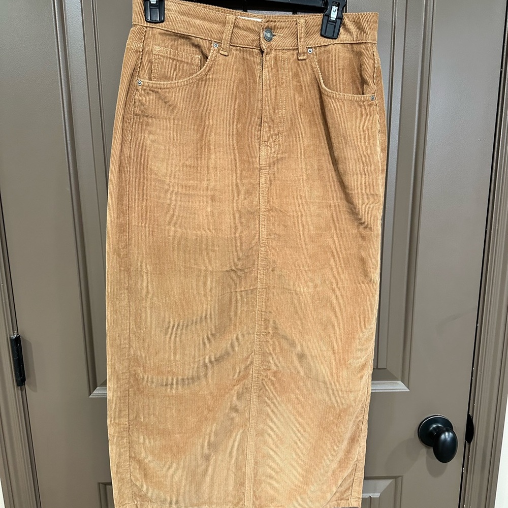 Cotton On Tan Corduroy Pencil Skirt